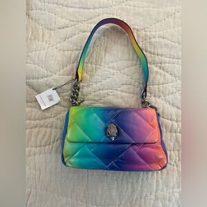 🌈 NWT Kurt Geiger rainbow quilted Kensington leather shoulder bag